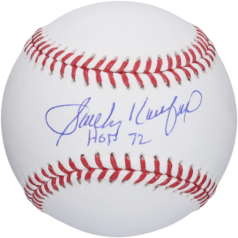 Sandy Koufax Los Angeles Dodgers Autographed Baseball with "HOF 72" Inscription