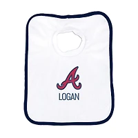 Newborn & Infant White Atlanta Braves Personalized Bib