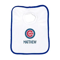 Newborn & Infant White Chicago Cubs Personalized Bib