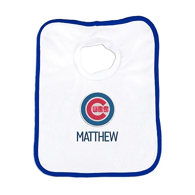 Newborn & Infant White Chicago Cubs Personalized Bib