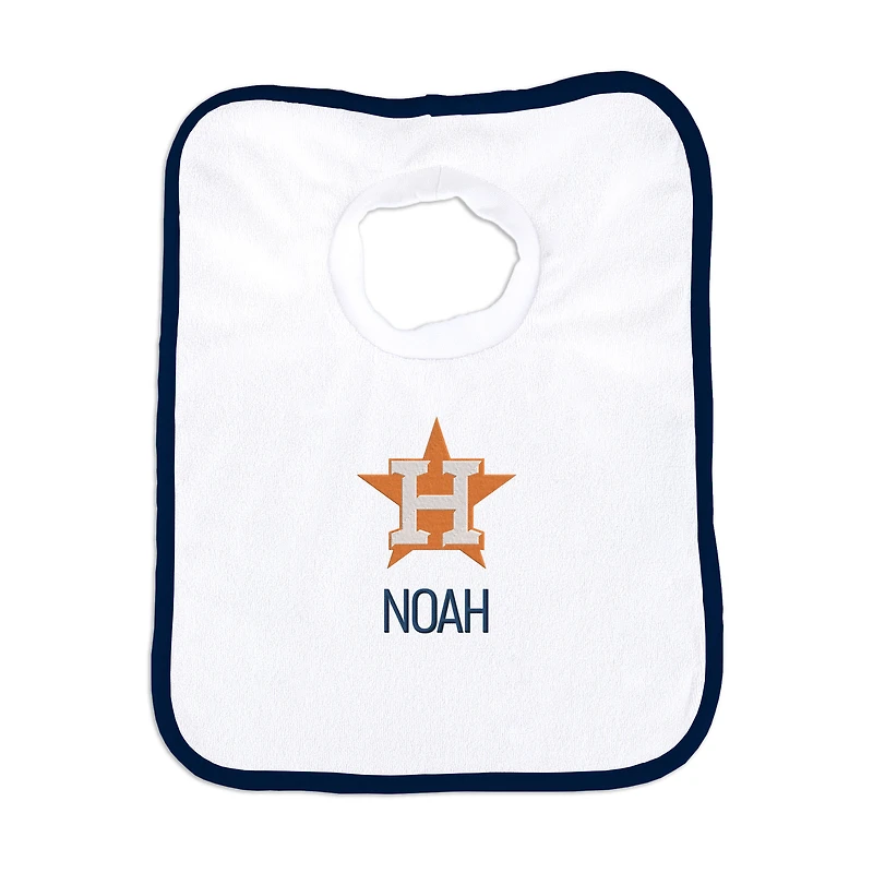 Newborn & Infant White Houston Astros Personalized Bib
