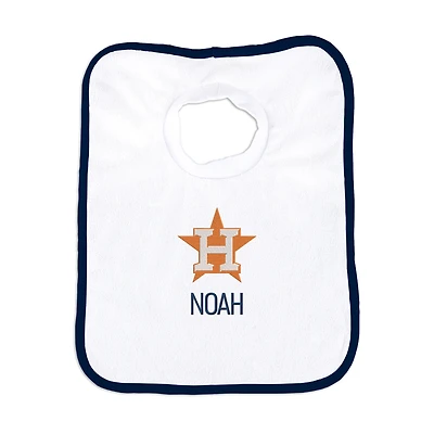 Newborn & Infant White Houston Astros Personalized Bib