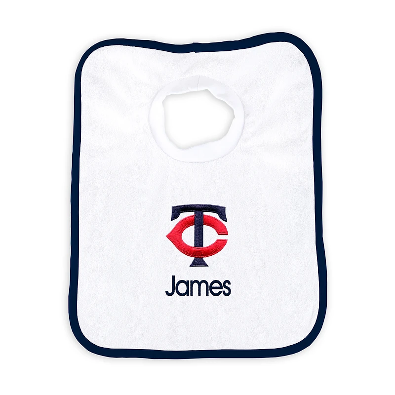 Newborn & Infant White Minnesota Twins Personalized Bib