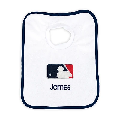 Newborn & Infant White MLB Merchandise Personalized Bib