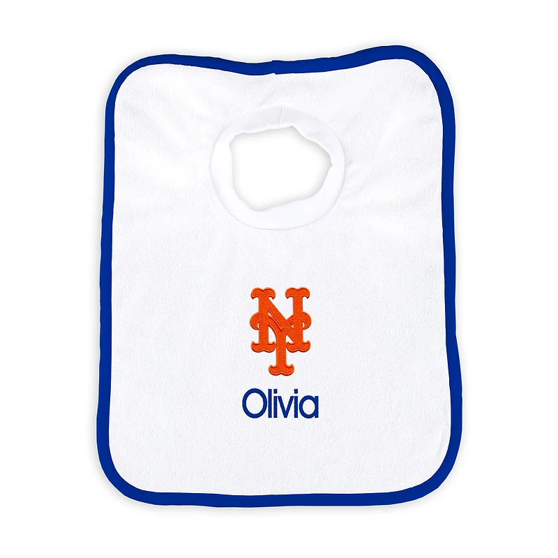 Newborn & Infant White New York Mets Personalized Bib
