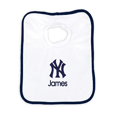 Newborn & Infant White New York Yankees Personalized Bib
