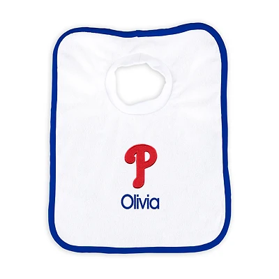 Newborn & Infant White Philadelphia Phillies Personalized Bib