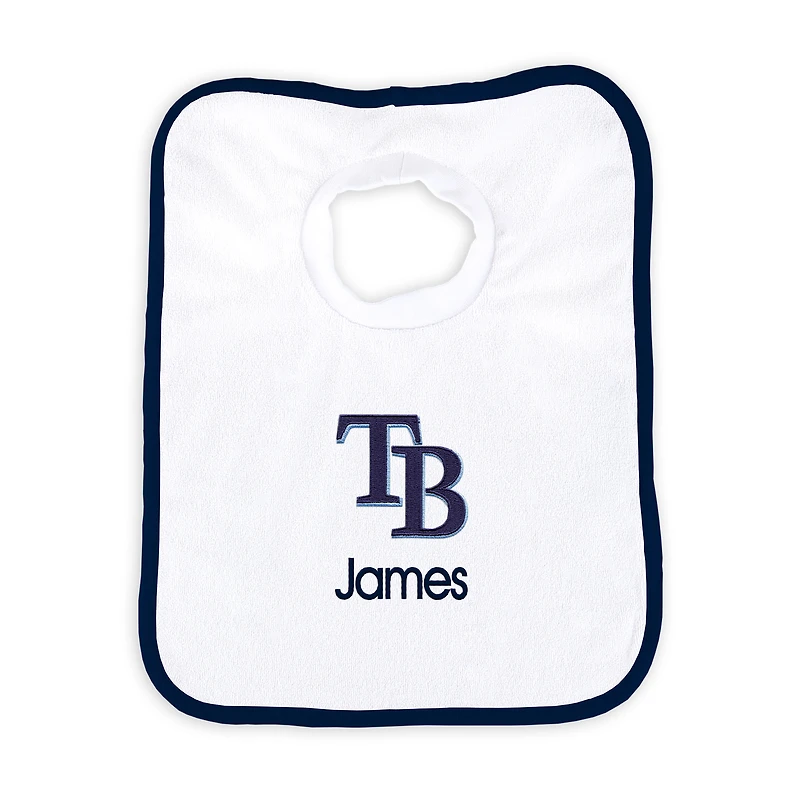Newborn & Infant White Tampa Bay Rays Personalized Bib
