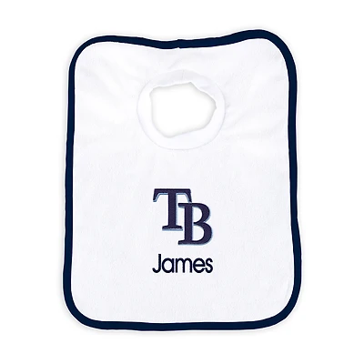 Newborn & Infant White Tampa Bay Rays Personalized Bib