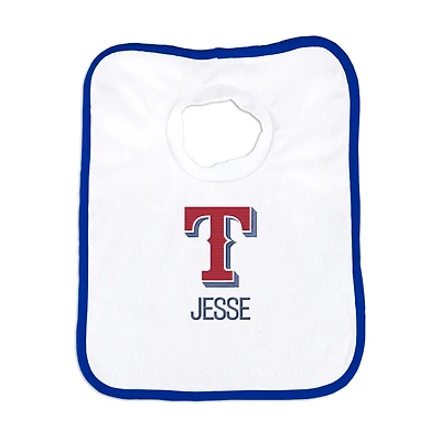 Newborn & Infant White Texas Rangers Personalized Bib