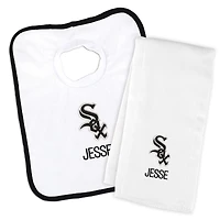Newborn & Infant White Chicago White Sox Personalized Bib & Burp Cloth Set