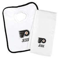Newborn & Infant White Philadelphia Flyers Personalized Bib & Burp Cloth Set
