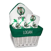 Newborn & Infant White Boston Celtics Personalized Medium Gift Basket