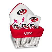 Newborn & Infant White Carolina Hurricanes Personalized Medium Gift Basket