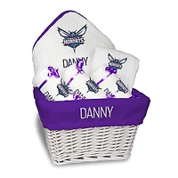 Newborn & Infant White Charlotte Hornets Personalized Medium Gift Basket