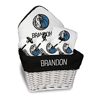 Newborn & Infant White Dallas Mavericks Personalized Medium Gift Basket