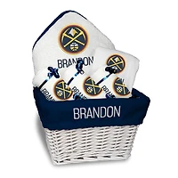 Newborn & Infant White Denver Nuggets Personalized Medium Gift Basket