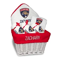 Newborn & Infant White Florida Panthers Personalized Medium Gift Basket