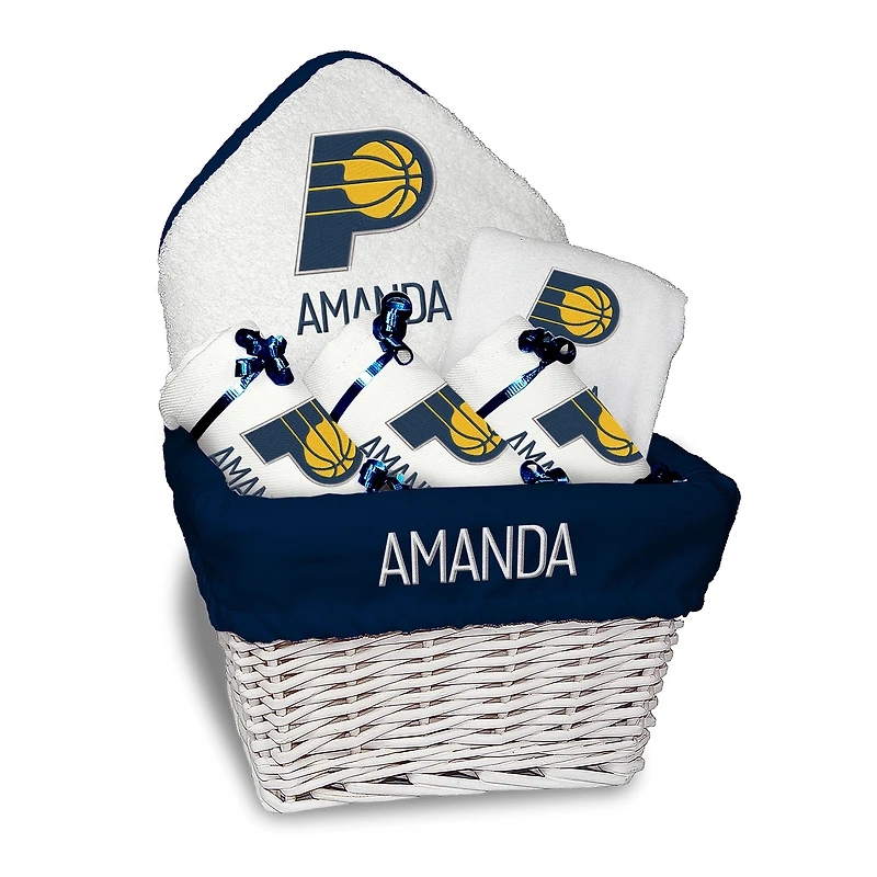 Newborn & Infant White Indiana Pacers Personalized Medium Gift Basket