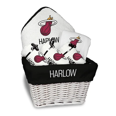 Newborn & Infant White Miami Heat Personalized Medium Gift Basket
