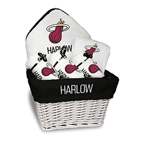 Newborn & Infant White Miami Heat Personalized Medium Gift Basket