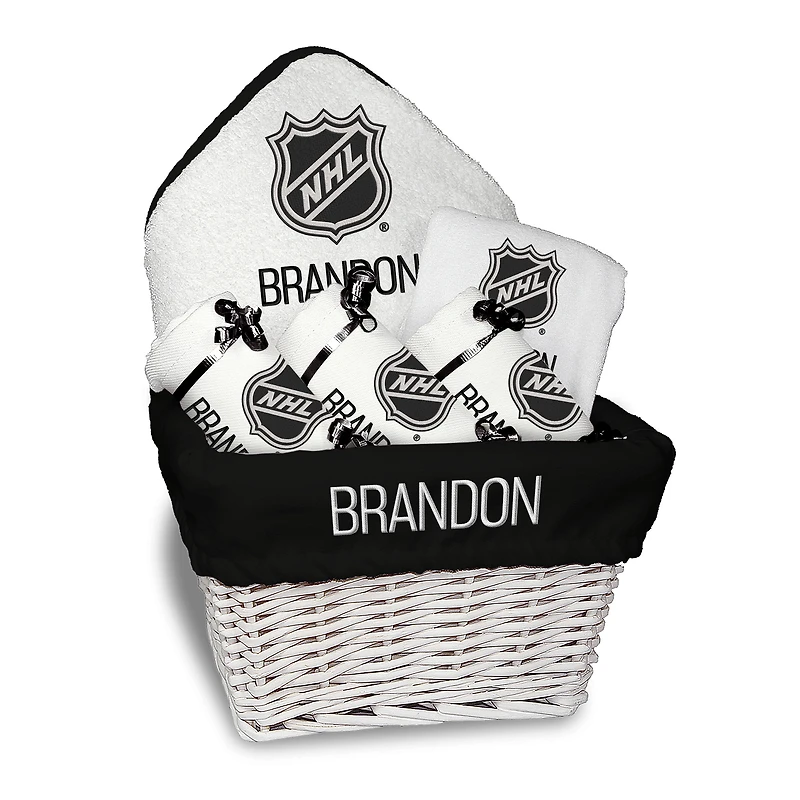 Newborn & Infant White NHL Personalized Medium Gift Basket