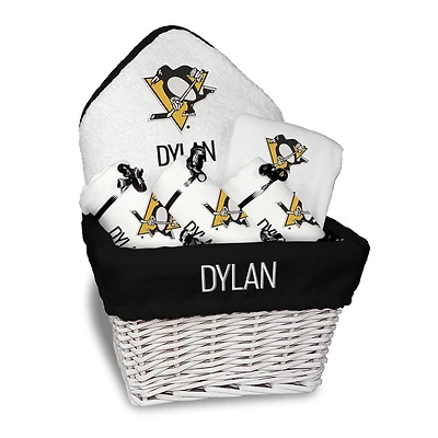 Newborn & Infant White Pittsburgh Penguins Personalized Medium Gift Basket