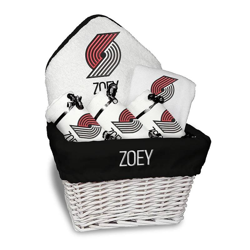 Newborn & Infant White Portland Trail Blazers Personalized Medium Gift Basket