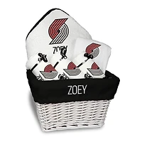 Newborn & Infant White Portland Trail Blazers Personalized Medium Gift Basket