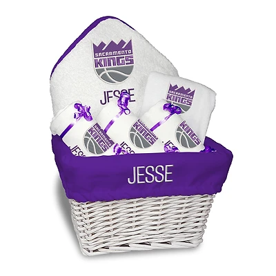 Newborn & Infant White Sacramento Kings Personalized Medium Gift Basket