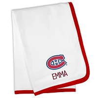 White Montreal Canadiens Personalized Baby Blanket