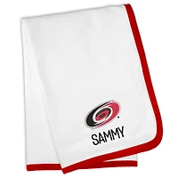 White Carolina Hurricanes Personalized Baby Blanket