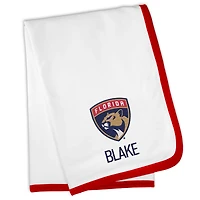 White Florida Panthers Personalized Baby Blanket