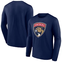 Men's Navy Florida Panthers New Logo Long Sleeve T-Shirt
