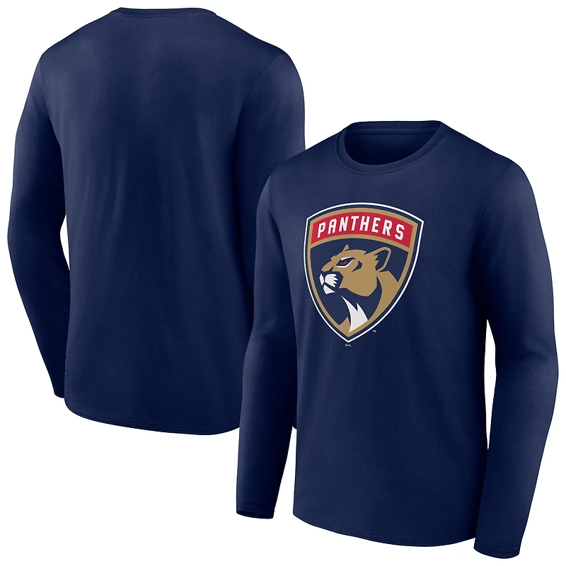 Men's Navy Florida Panthers New Logo Long Sleeve T-Shirt