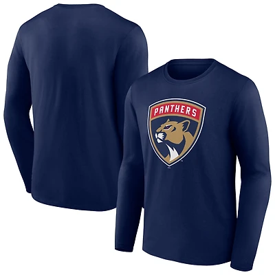 Men's Navy Florida Panthers New Logo Long Sleeve T-Shirt