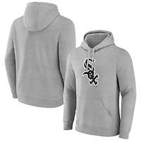 Men's Heather Gray Chicago White Sox Official Logo Fitted Pullover Hoodie