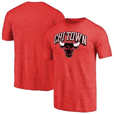 Men's Red Chicago Bulls Hometown Collection Chi Town Tri-Blend T-Shirt
