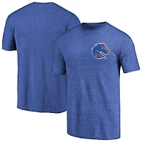 Men's Royal Boise State Broncos Left Chest Distressed Logo Tri-Blend T-Shirt