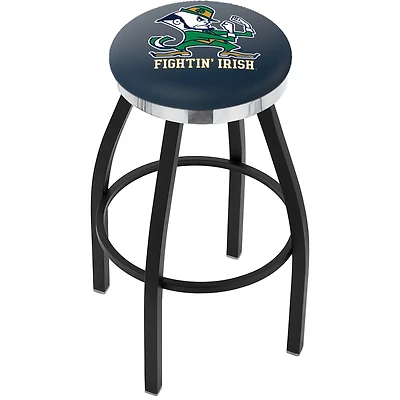Notre Dame Fighting Irish 25" Black Wrinkle Swivel Bar Stool with Chrome Accent