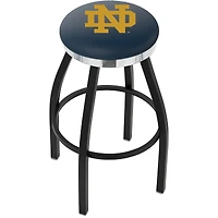 Notre Dame Fighting Irish 30" Alternate Black Wrinkle Swivel Bar Stool with Chrome Accent Ring