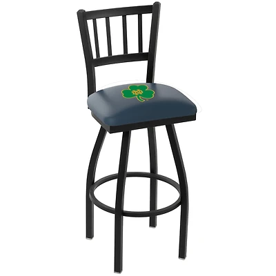 Notre Dame Fighting Irish 25" Black Wrinkle Swivel Bar Stool with Jailhouse Back