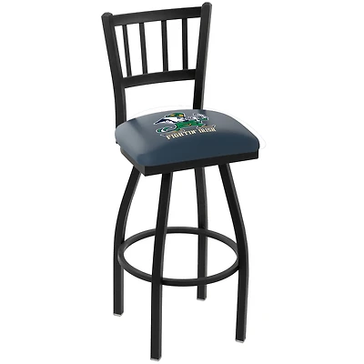 Notre Dame Fighting Irish 30" Black Wrinkle Swivel Bar Stool with Jailhouse Back