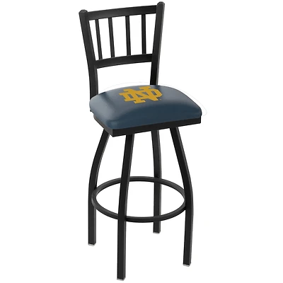 Notre Dame Fighting Irish 30" Black Wrinkle Alternate Swivel Bar Stool with Jailhouse Back