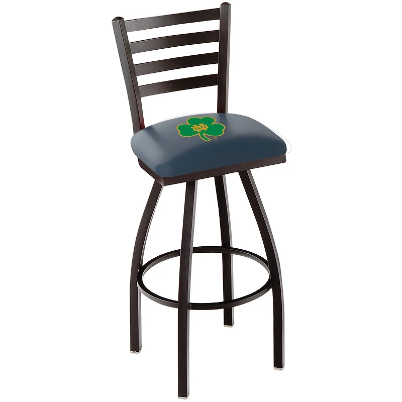 Notre Dame Fighting Irish 30" Black Wrinkle Swivel Bar Stool with Ladder Style Back