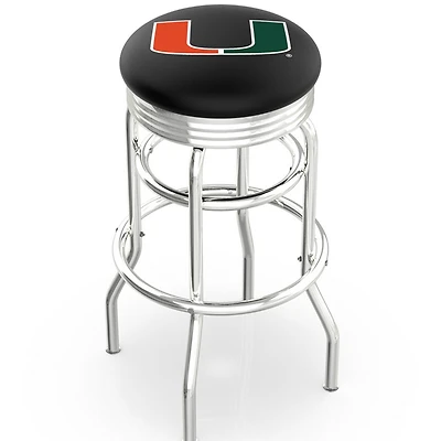 Miami Hurricanes 25" Chrome Double Ring Swivel Bar Stool