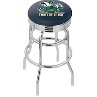 Notre Dame Fighting Irish 30" Chrome Double Ring Swivel Bar Stool with 2.5" Ribbed Ring