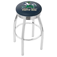 Notre Dame Fighting Irish 25" Alternate Chrome Swivel Bar Stool with 2.5" Ribbed Accent Ring