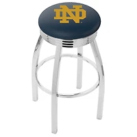 Notre Dame Fighting Irish 25" Team Chrome Swivel Bar Stool with 2.5" Ribbed Accent Ring