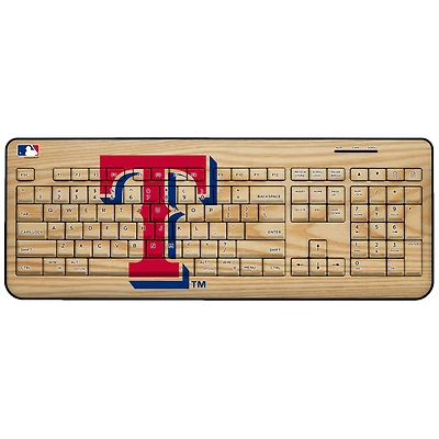Texas Rangers Wood Print Wireless USB Keyboard